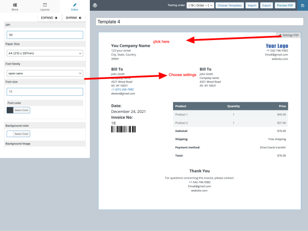 Set DPI And Paper Size PDFs WordPress Plugin