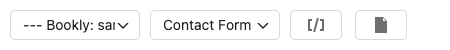 Form dropdown and shortcode button at the top of the editor